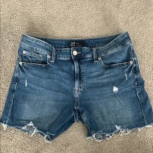 GAP Blue Frayed Denim Shorts